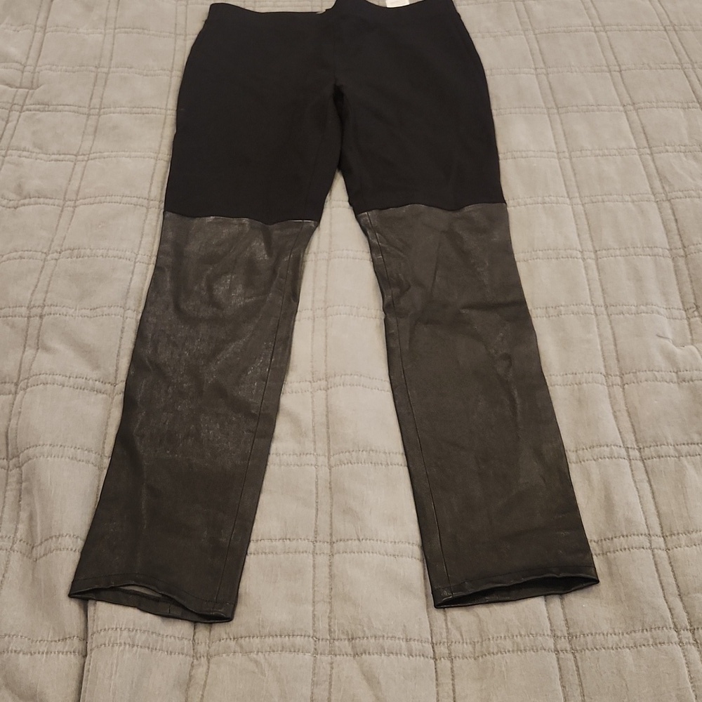 Chic Vince Black Leggings With Lamb Leather Size M!